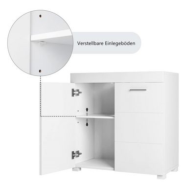 Homfa Waschbeckenunterschrank Unterschrank Badezimmerschrank, mit 2 Türen, weiß, 60x31x60cm