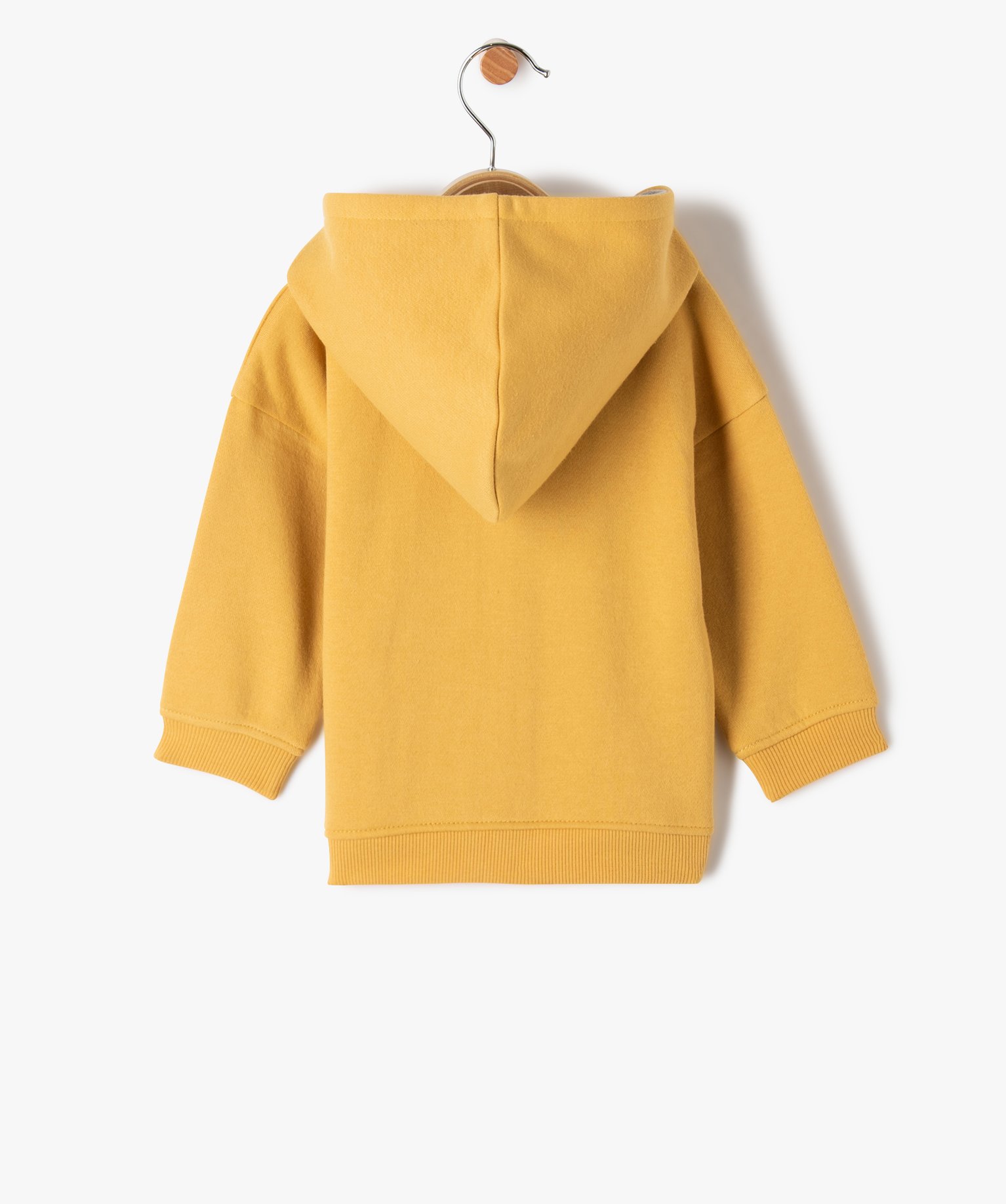 Sweat zippé molletonné à capuche bébé Garçon jaune | GEMO