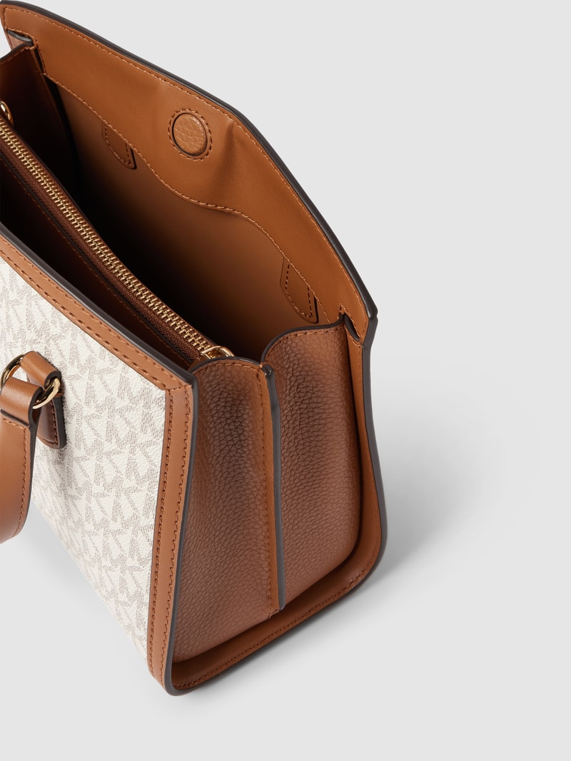 Handtasche mit Allover-Logo Modell 'CHANTAL' in ecru