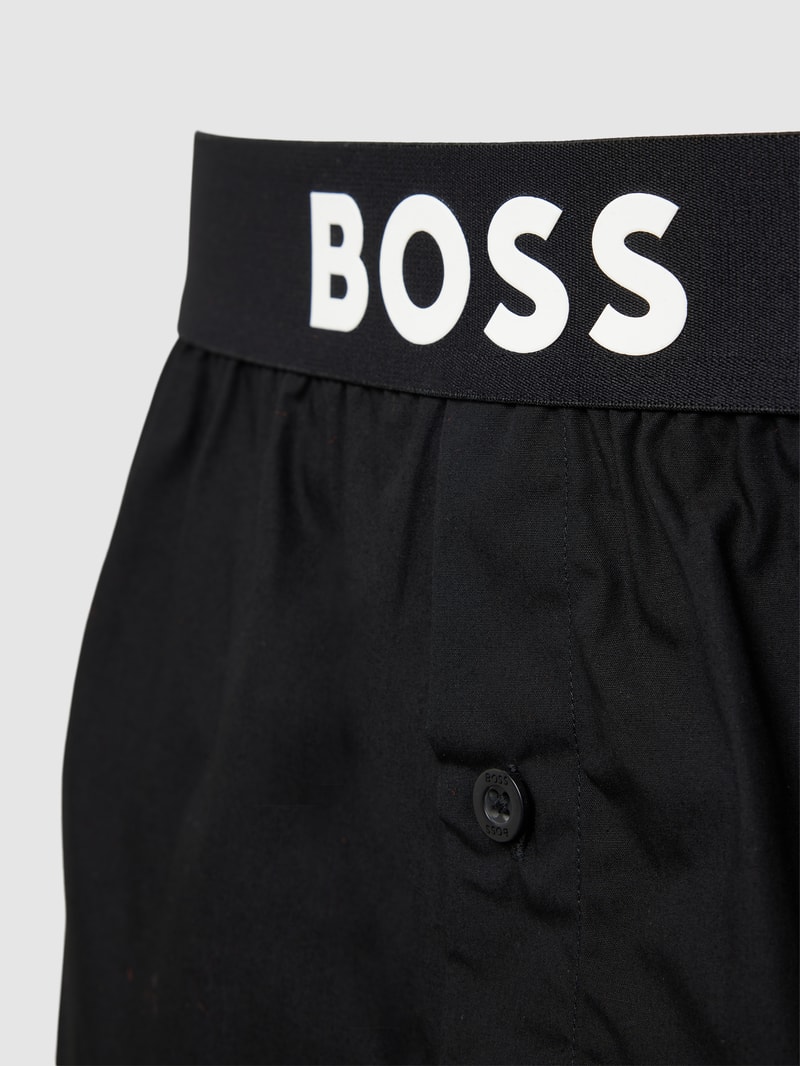 Boxershorts mit Label-Print in schwarz