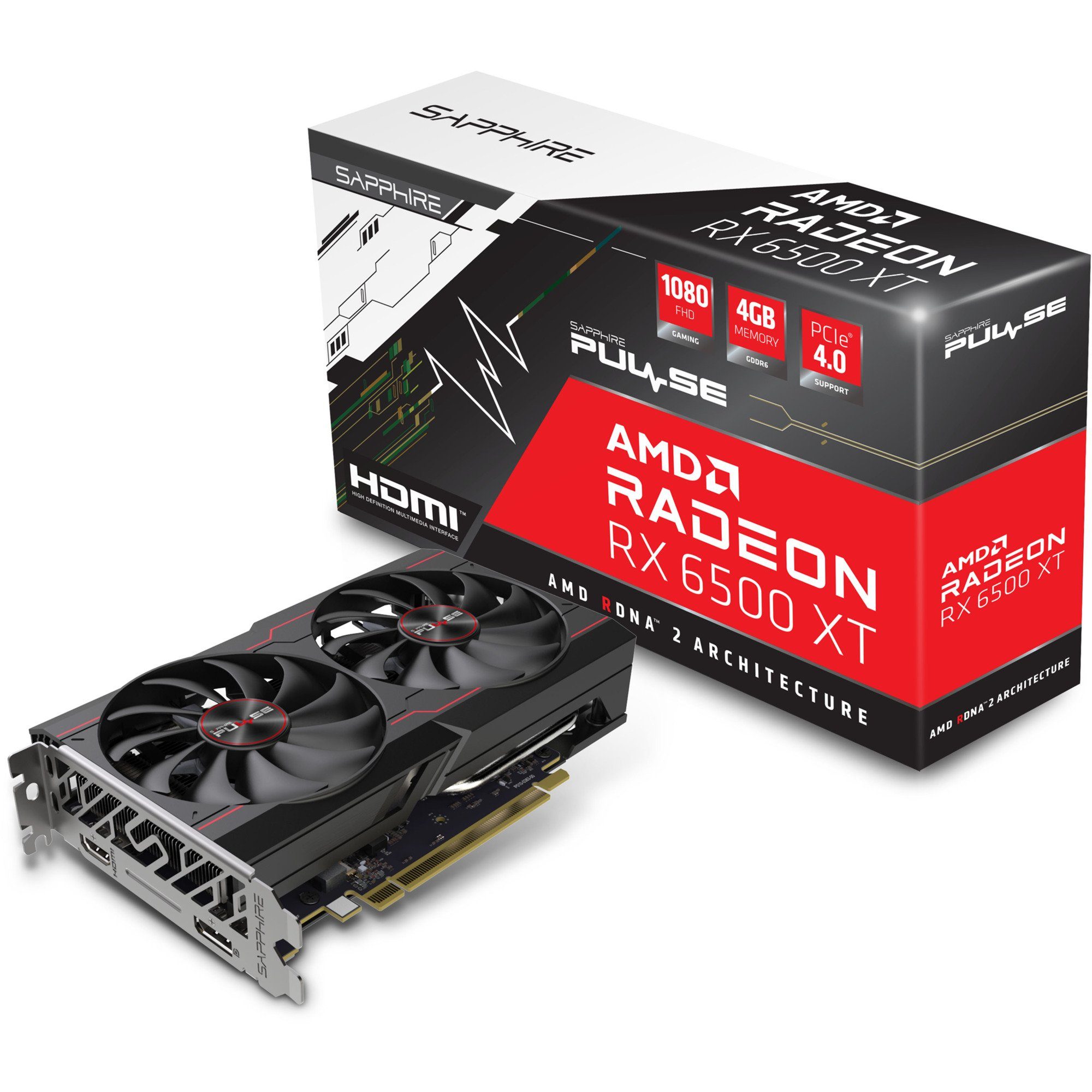 Sapphire SAPPHIRE Radeon RX 6500 XT Pulse Gaming OC, Grafikkarte (4 GB)