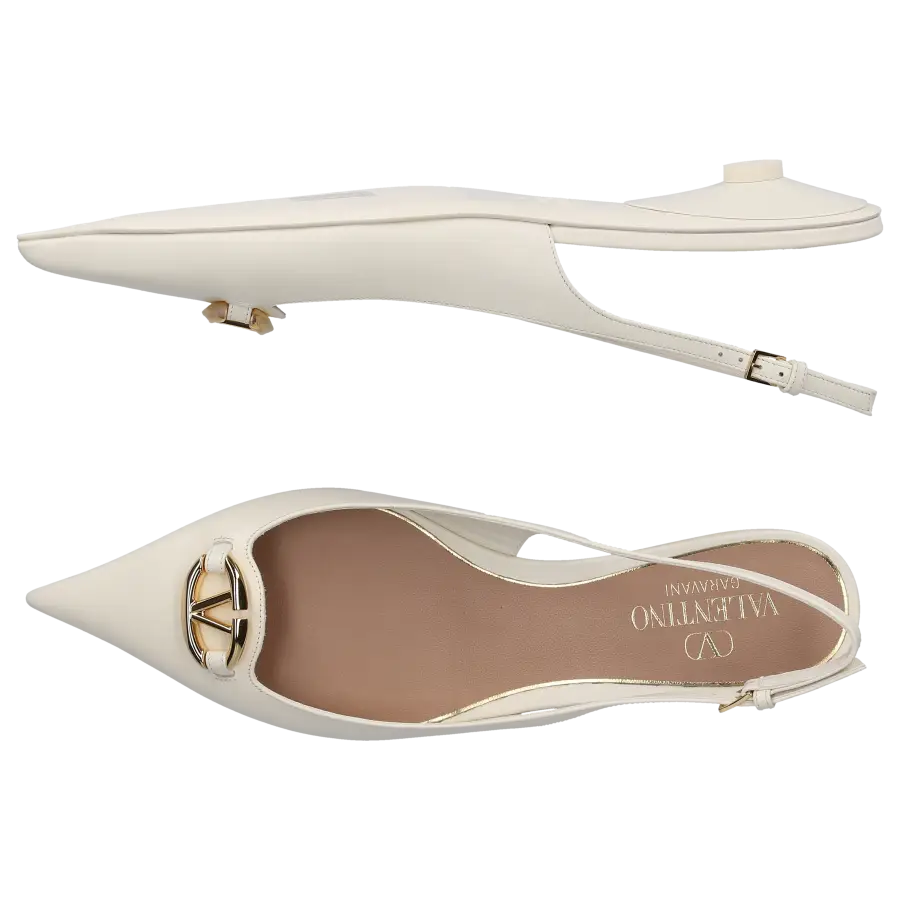 Valentino Garavani - Ballerinas VLOGO Nappaleder - weiß