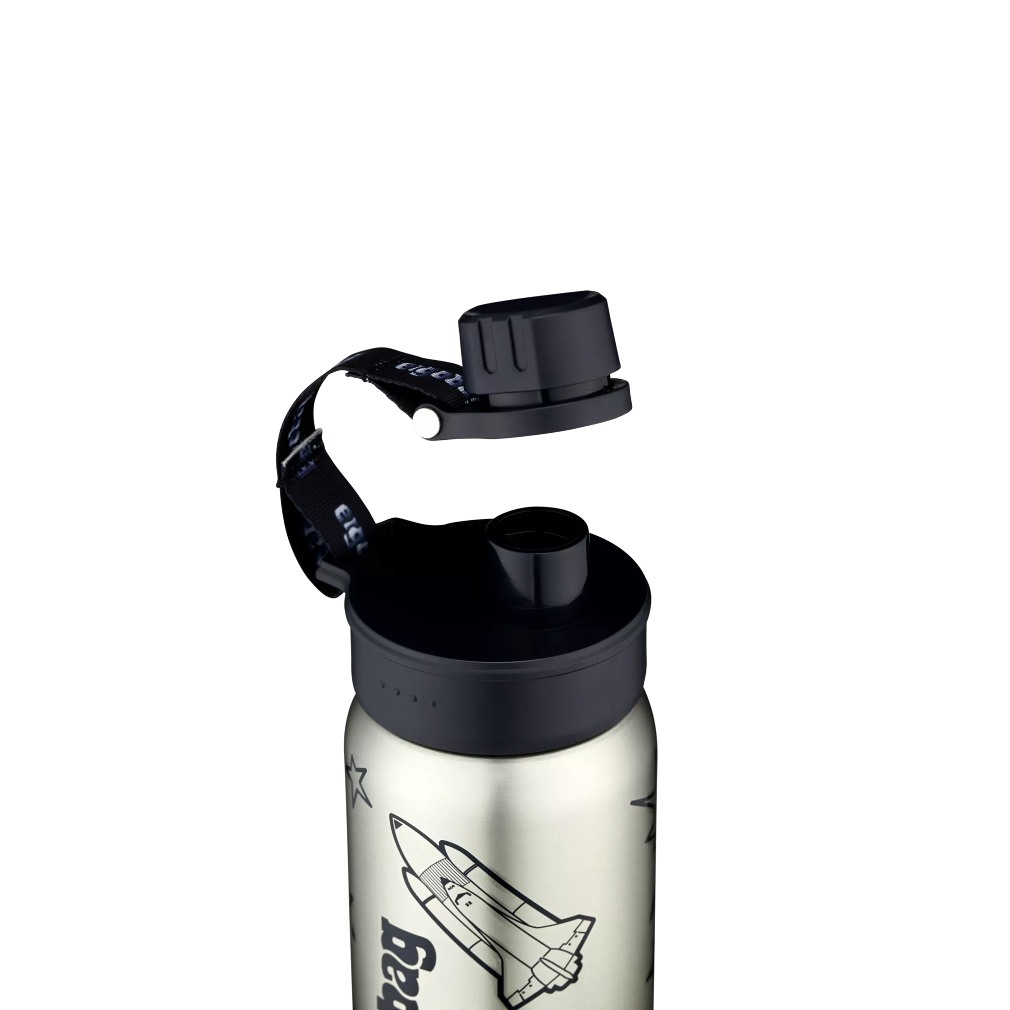 ergobag Edelstahl Trinkflasche Schwarz