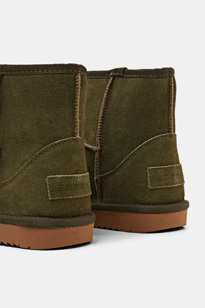 Veloursleder-Boots mit Kunstfellfutter