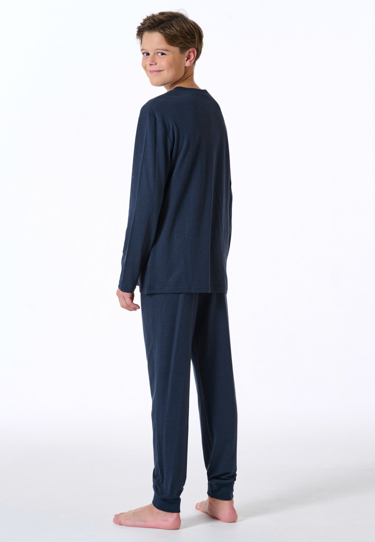 Schlafanzug lang nachtblau - Nightwear