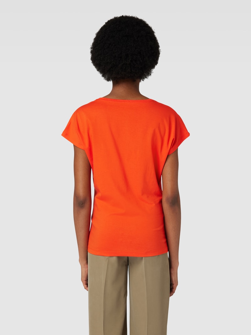 T-Shirt mit Rundhalsausschnitt in dunkel orange