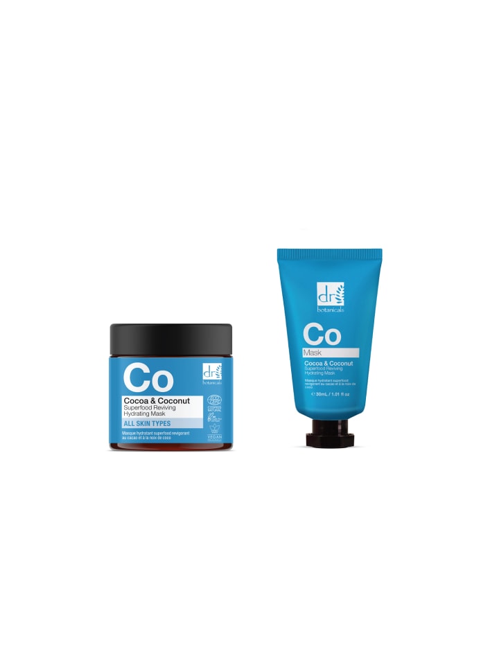 Dr Botanicals Kakao & Kokosnuss Feuchtigkeitsmaske Duo – Belebende Pflege 30ml   60ml günstig kaufen onesize