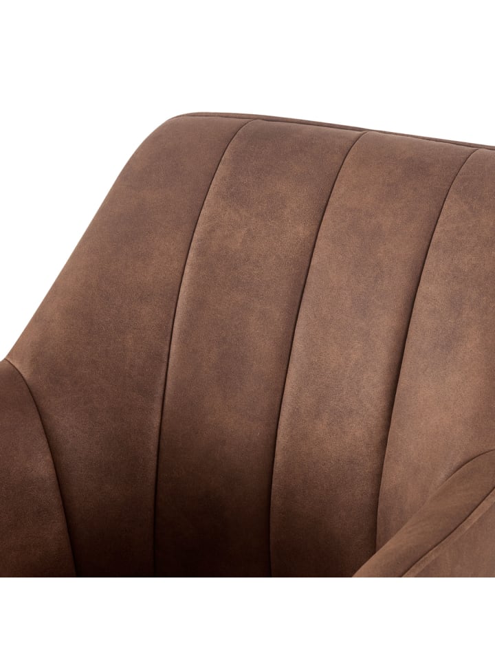 DUBI Möbel 2er-Set: Drehstuhl THOMAS-SANA in Wildleder-Braun- (B)57 x (H)85 x  (T)62 cm günstig kaufen onesize