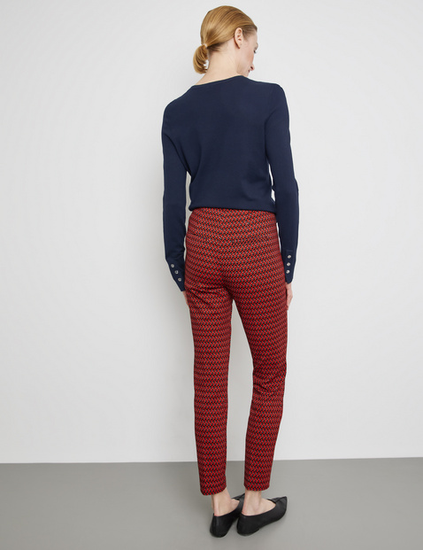 Elegante Stoffhose Slim Fit mit Längsbiesen