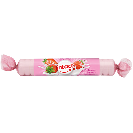 INTACT Traubenzucker Rolle Erdbeere Joghurt  40 g  Bonbons
