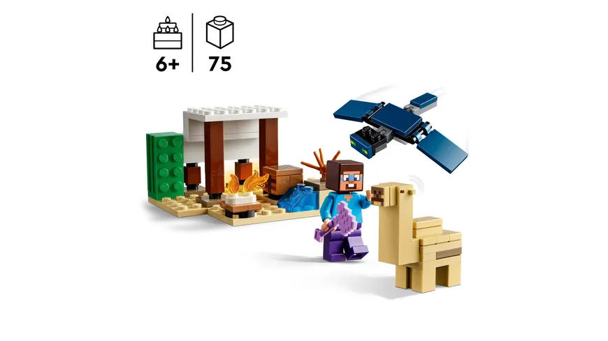 LEGO Minecraft 21251 Steves Wüstenexpedition, Spielzezug-Set zum Bauen
