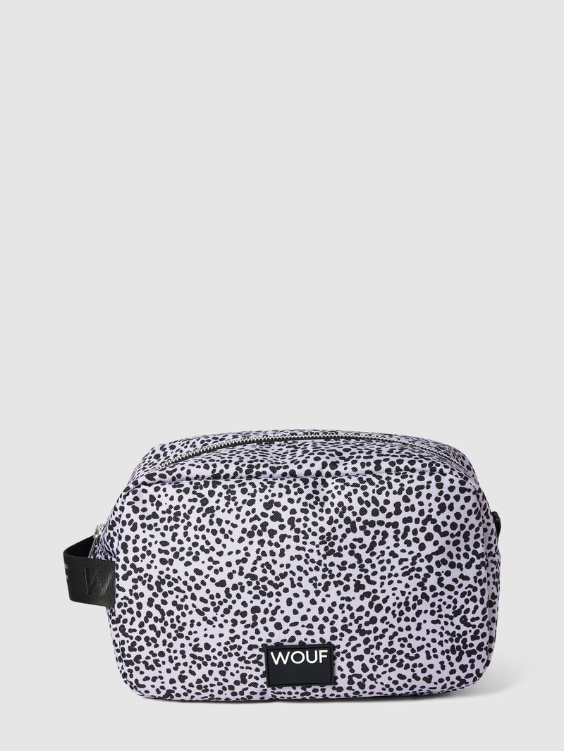Kosmetiktasche mit Allover-Muster Modell 'Julia' in lila