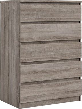 Home affaire Kommode Naia, Elegante und moderne Kommode mit 5 geräumige Schubladen