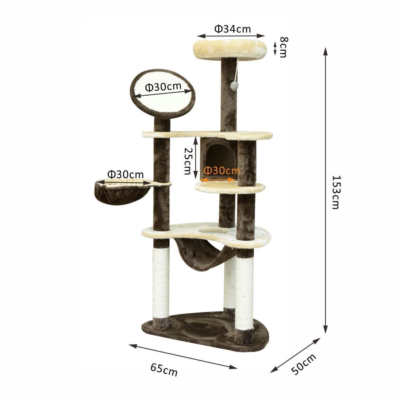 PawHut Kratzbaum Katzenbaum Katzenkratzbaum Kletterbaum Spielbaum Kratzbrett