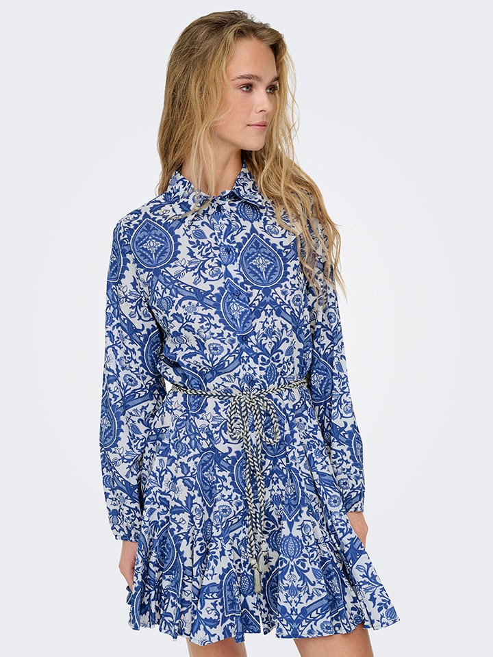 ONLY Kleid in Blau/ Weiß günstig kaufen