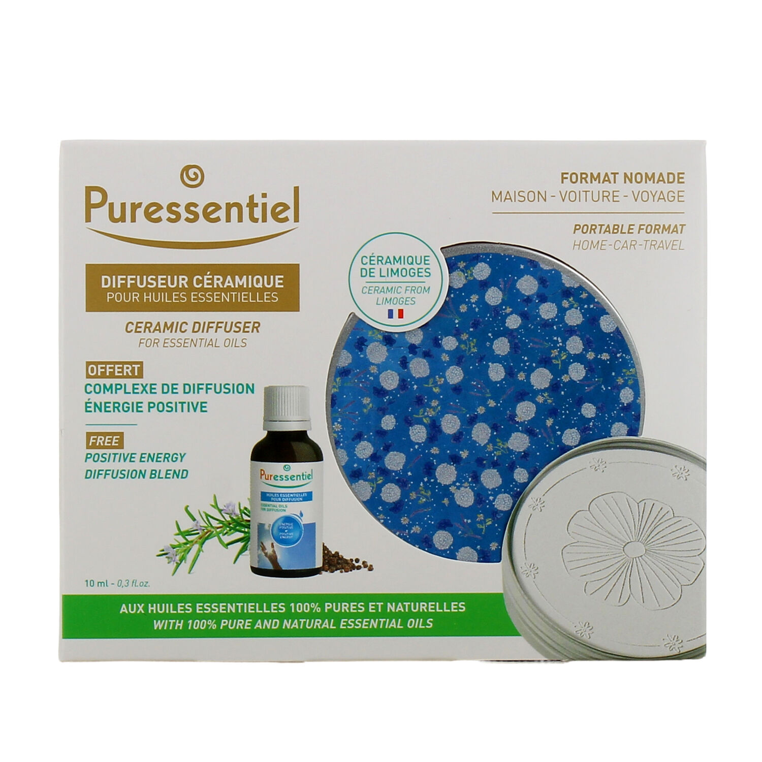 Puressentiel Diffuseur Galet en Céramique Energie Positive