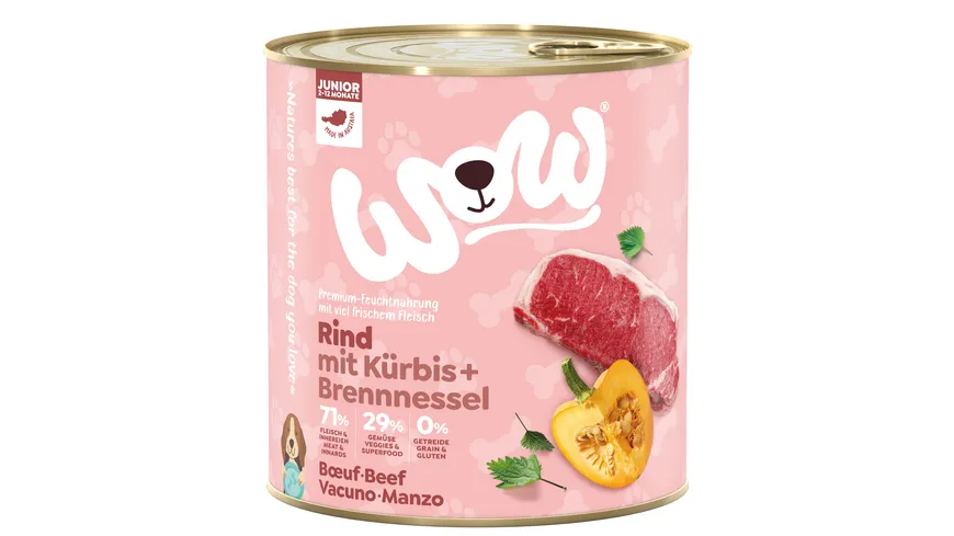 WOW Hundenassfutter Junior Rind 800 g