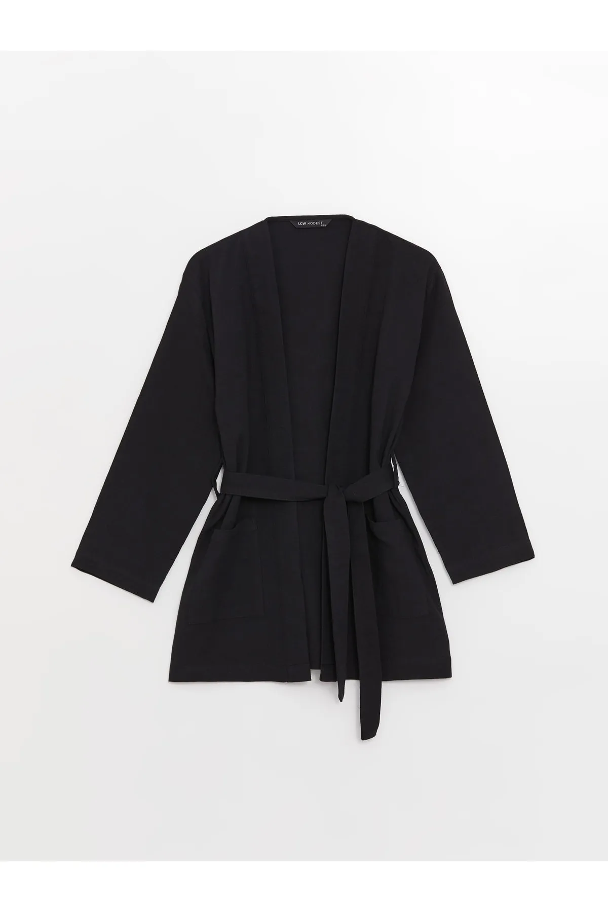LC Waikiki  Schalkragen, schlicht, langärmelig, Übergröße, Musselin, Damen-Kimono