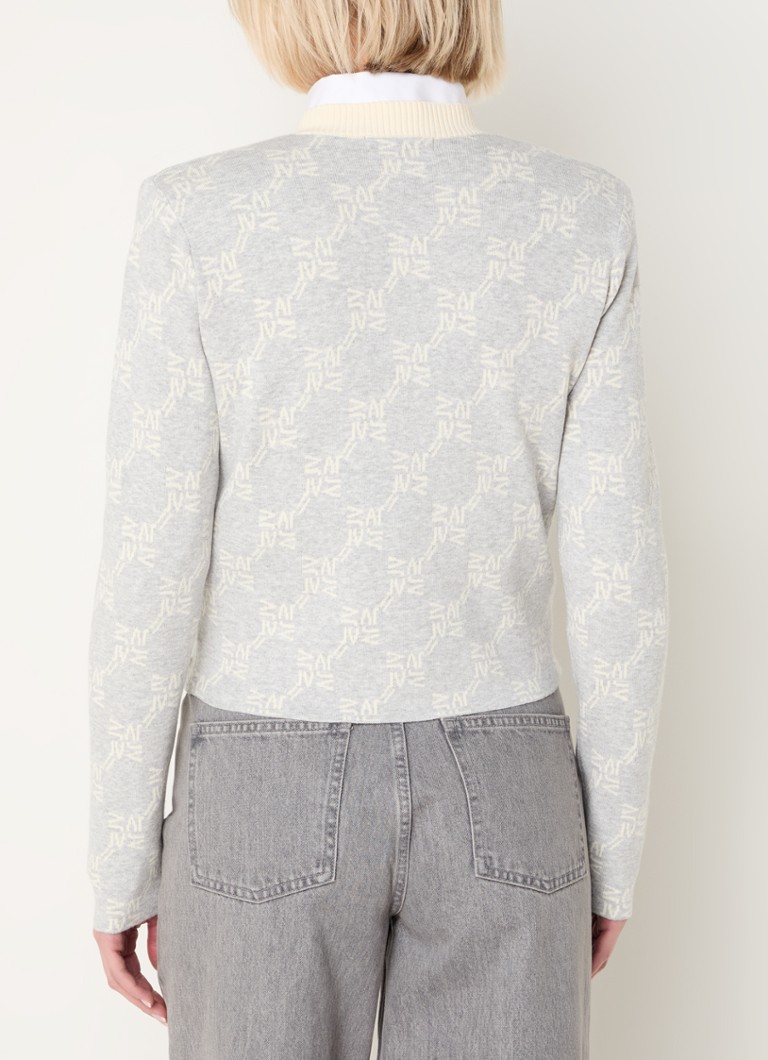 Gilet en maille fine JOSH V Everly avec boutons décoratifs et imprimé logo