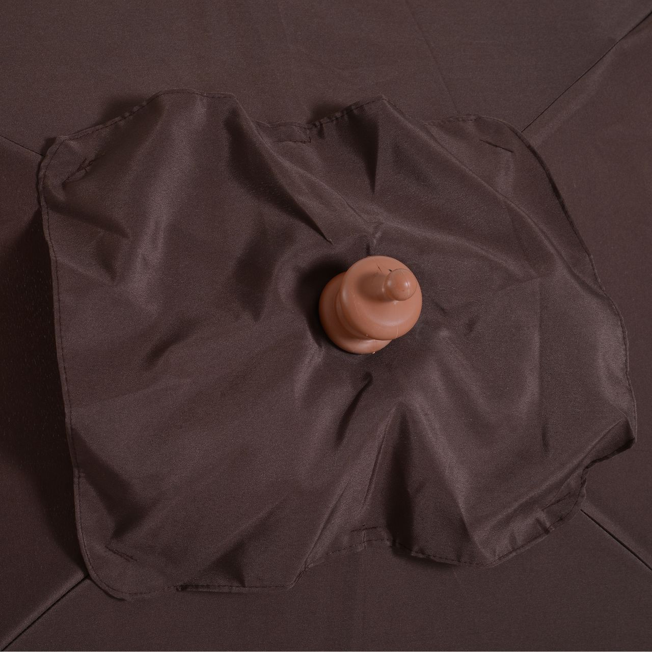 Outsunny Sonnenschirm Knickbarer Gartenschirm Strandschirm 3-stufig einstellbar Tannenholz Polyester Kaffee 200 x 150 x 230 cm