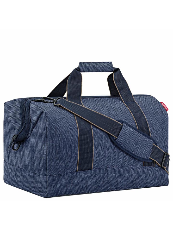 Reisenthel travelling allrounder L - Reisetasche 48 cm (glossy dots black) in herringbone dark blue günstig kaufen onesize