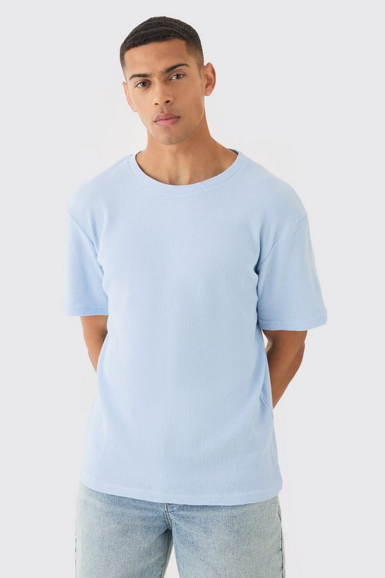 T-Shirt in Waffeloptik