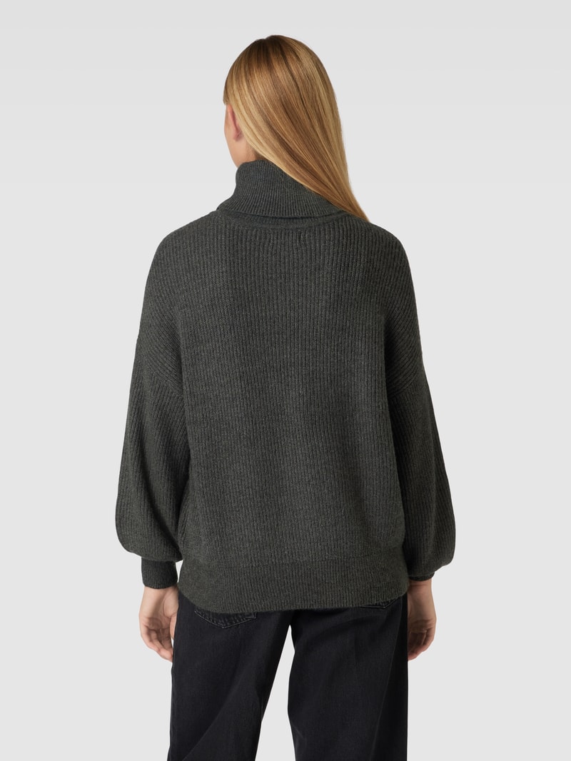 Rollkragenpullover aus Viskose-Mix Modell 'Katia' in anthrazit meliert