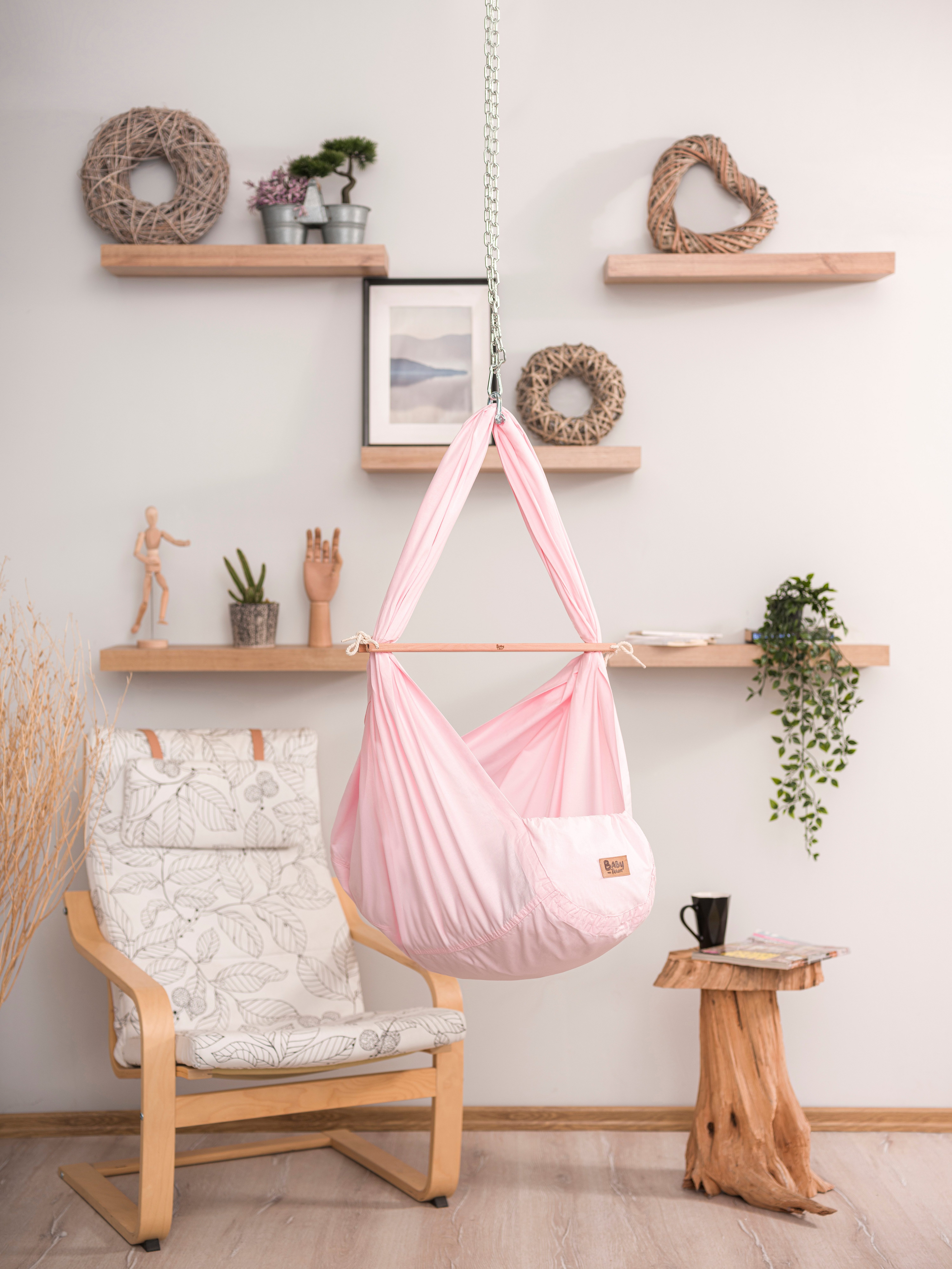 Teppich-Traum Federwippe Einschlafhilfe Baby-Traum FEDERWIEGE für optimalen Schlafkomfort in rosa