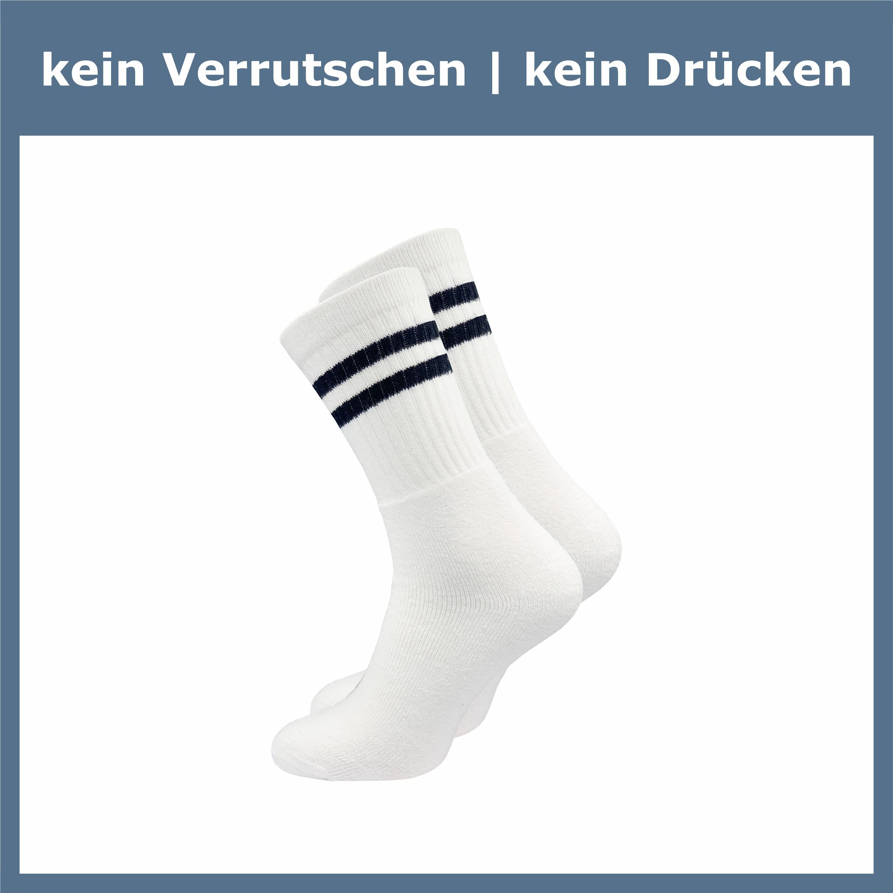 GAWILO Tennissocken für Damen & Herren in schwarz, weiß & grau - Sportsocken aus Baumwolle (10 Paar) Extra langlebig dank verstärktem Frotteefuß - u.a. in 39-42 und 43-46