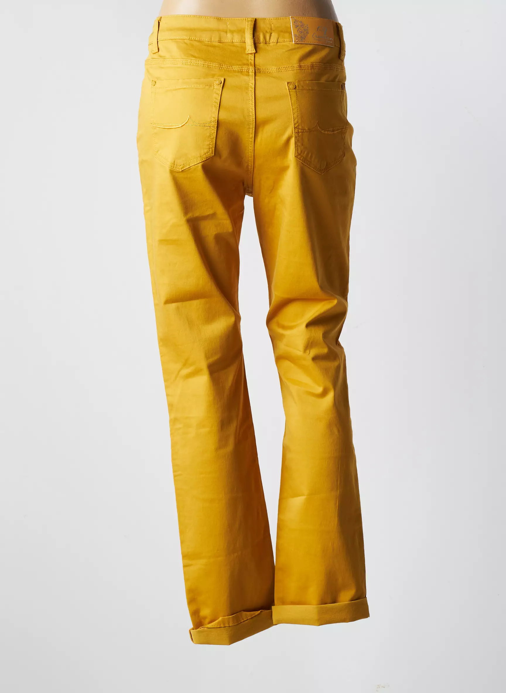 Ky Creation Pantalons Slim Femme couleur jaune
