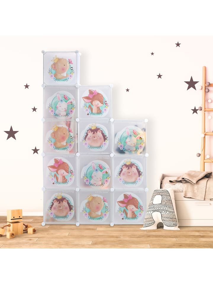 relaxdays Kinder-Steckregal in Weiß - (B)110 x (H)145 x (T)37 cm günstig kaufen onesize