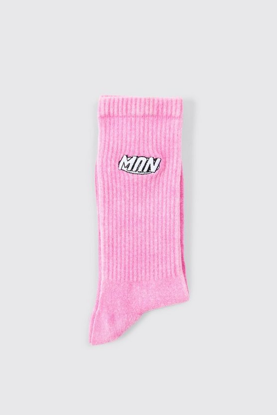 Pinke Man Socken mit Acid-Waschung
