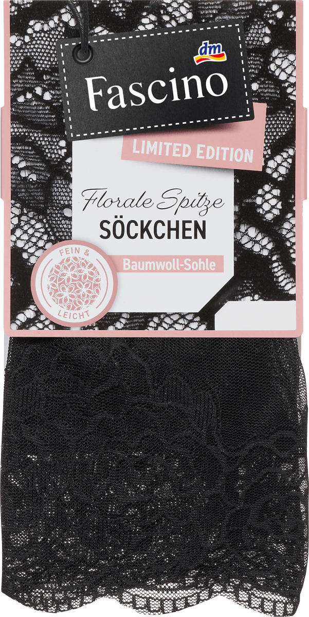 Socken mit Spitze schwarz Gr. 39-42, 1 St