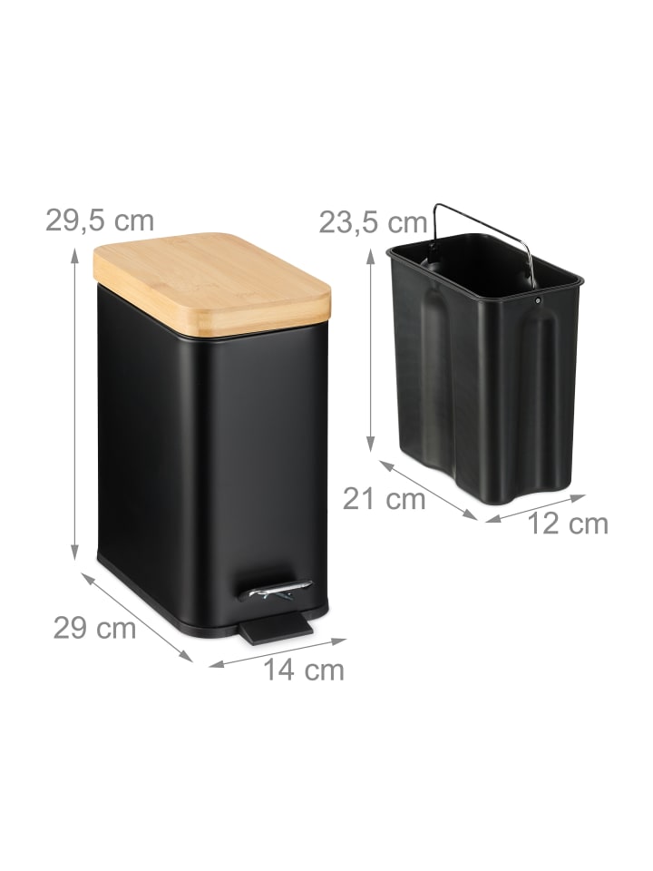 relaxdays Mülleimer in Schwarz - 5 l günstig kaufen onesize