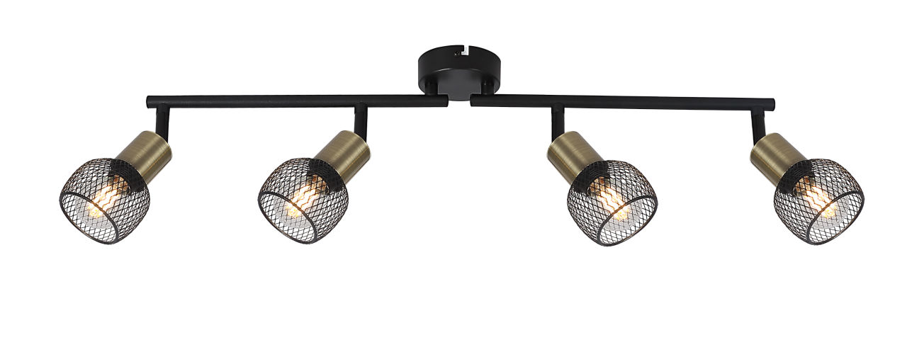 Globo Lighting - FIASTRA - Strahler Metall schwarz matt, 4x E14