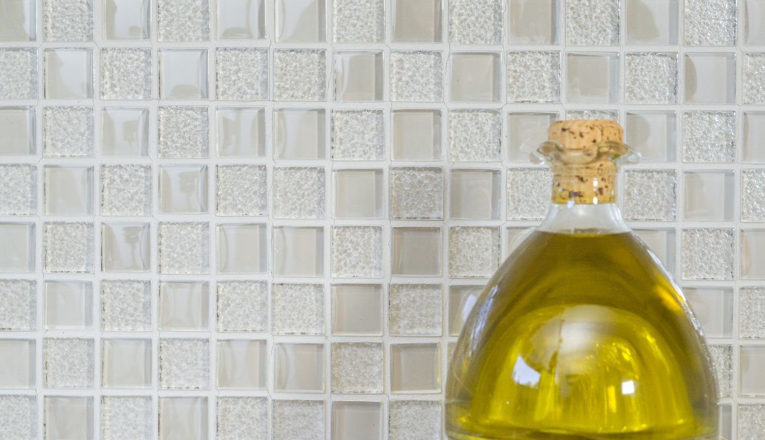 Mosani Mosaikfliesen Glasmosaik Crystal Mosaikfliesen weiß glänzend / 10 Matten