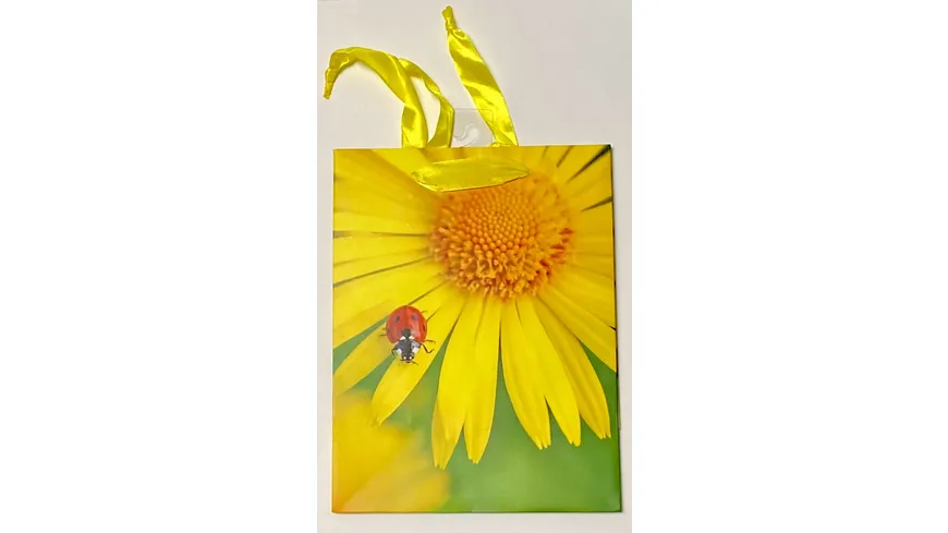 Geschenktüte MARIENKAEFER SONNENBLUME 23x18x10cm