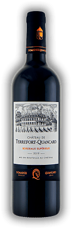 Chateau de Terrefort-Quancard, 64% Merlot - 36% Cabernet Sauvignon, Bordeaux Superieur AC, 2019, Bordeaux rouge  Chateau de Terrefort-Quancard, 64% Merlot - 36% Cabernet Sauvignon, Bordeaux Superieur AC, 2019, Bordeaux rouge  Ein ausgewogener und gro