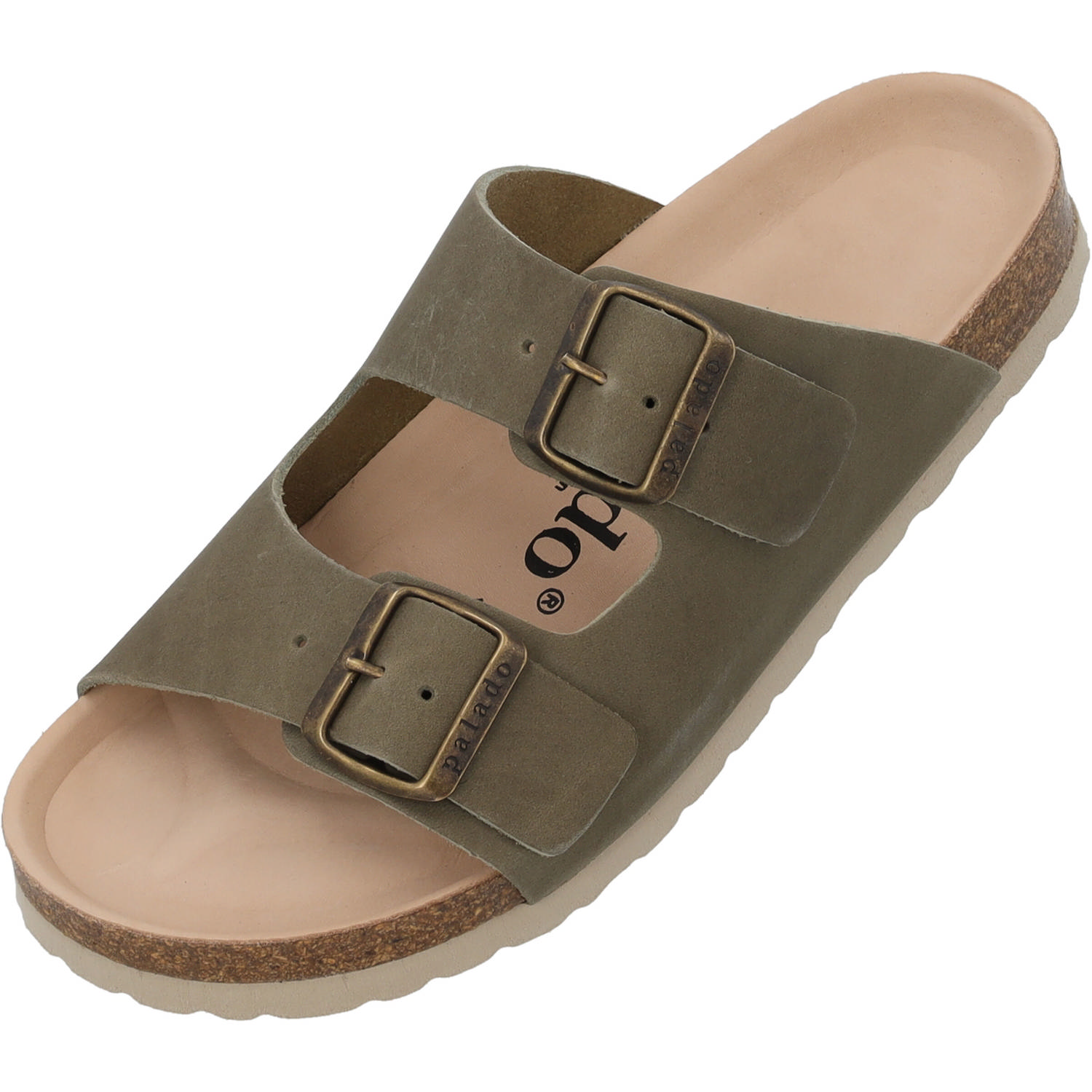 Palado Korfu Premium Leather, Pantoletten, Damen, Khaki