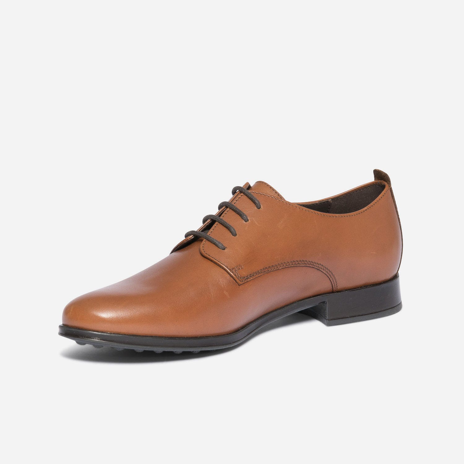 Derby cognac en cuir