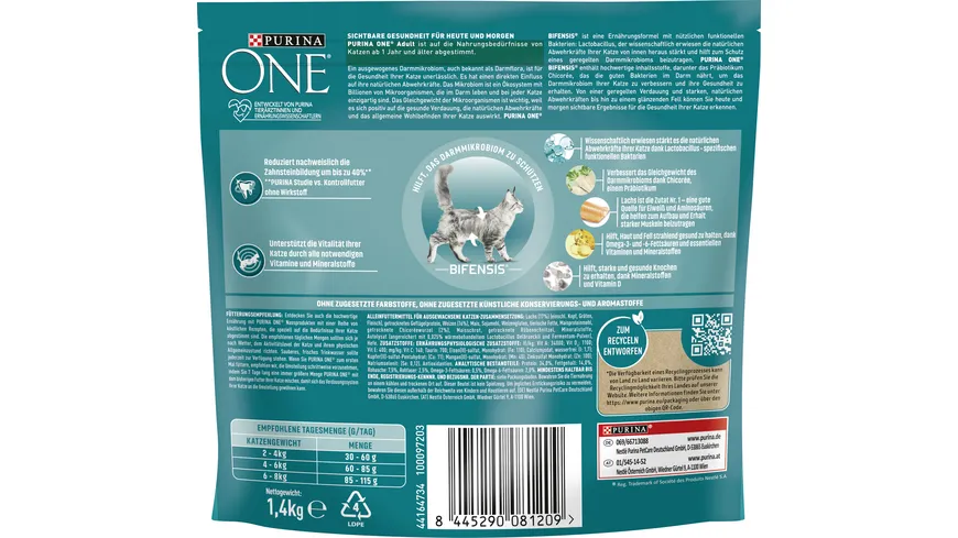 PURINA ONE Adult Lachs & Vollkorn 1.4 kg