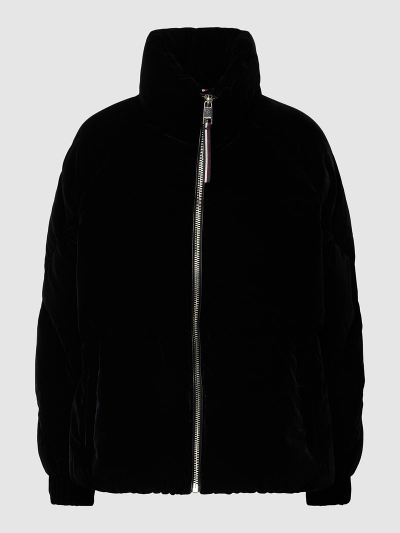 Jacke mit Stehkragen und Reißverschluss in schwarz