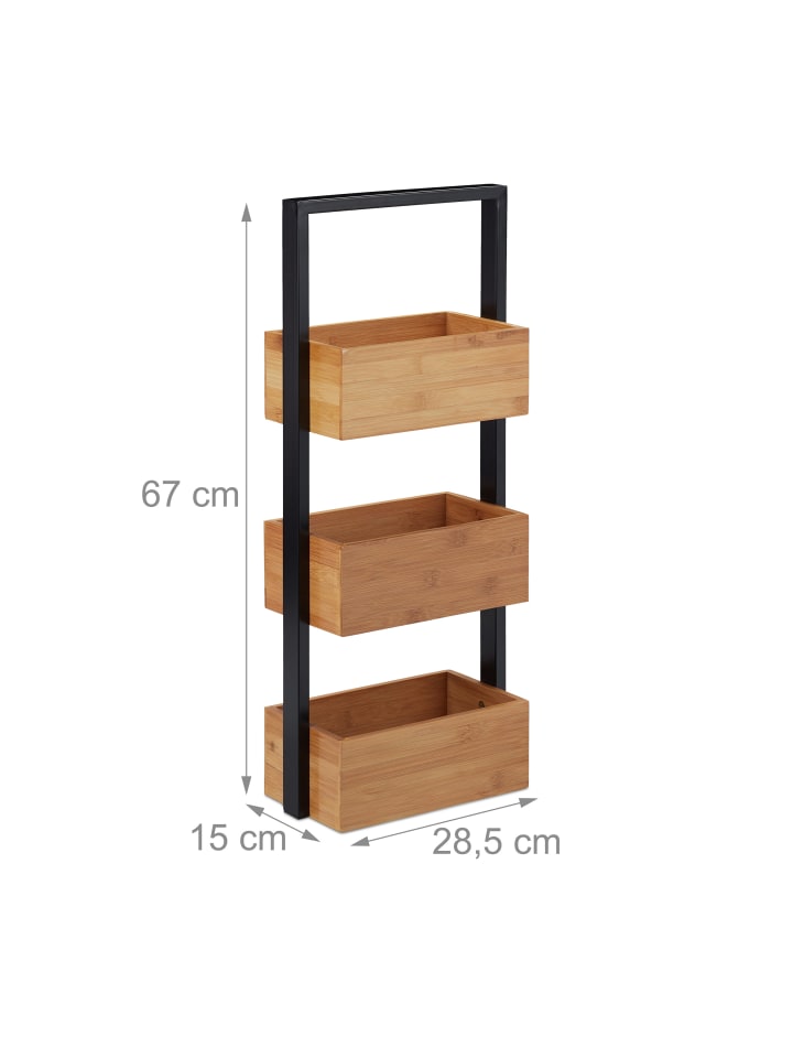 relaxdays Badregal in Natur - (B)28,5 x (H)67 x (T)15 cm günstig kaufen onesize