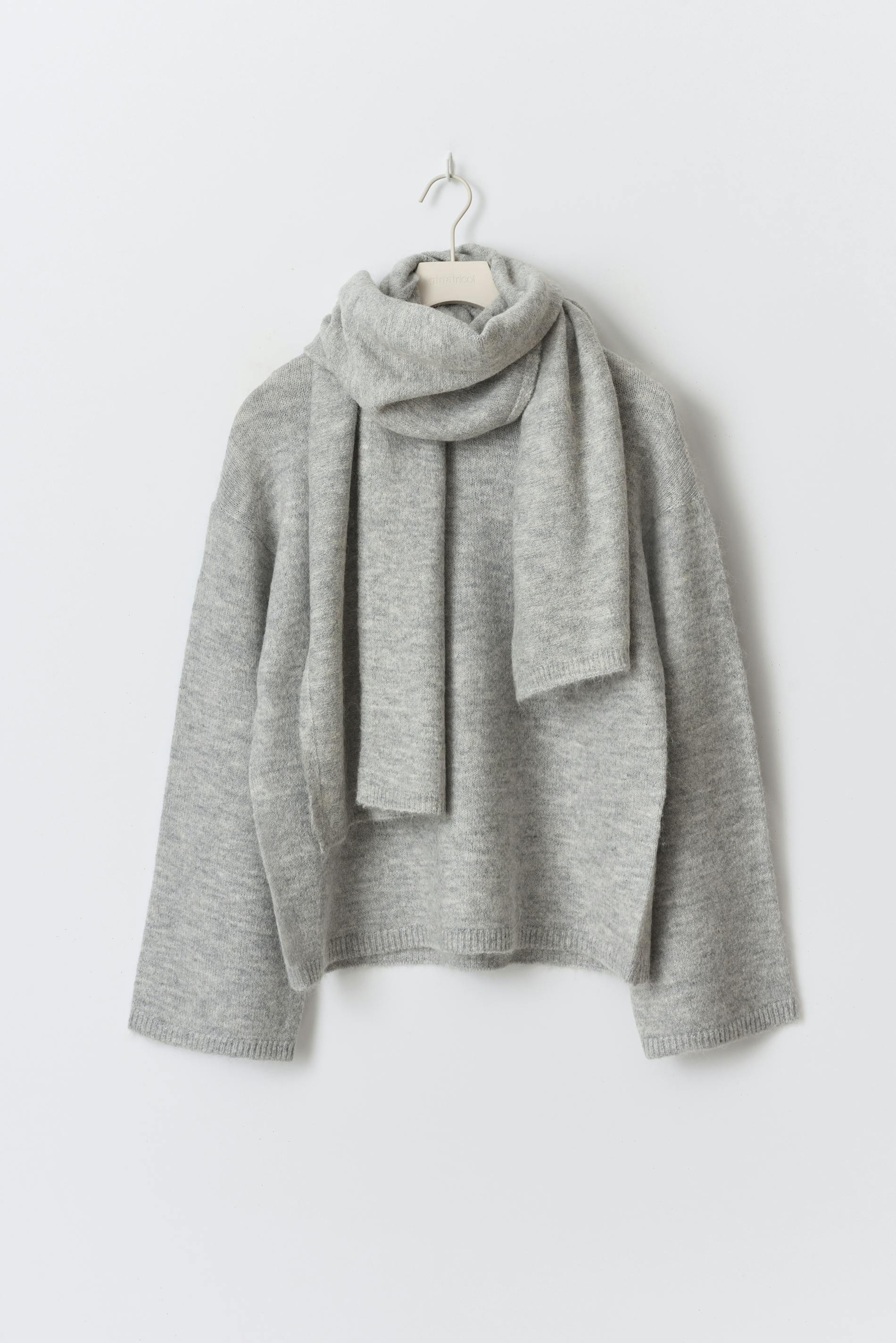 Knitted scarf sweater