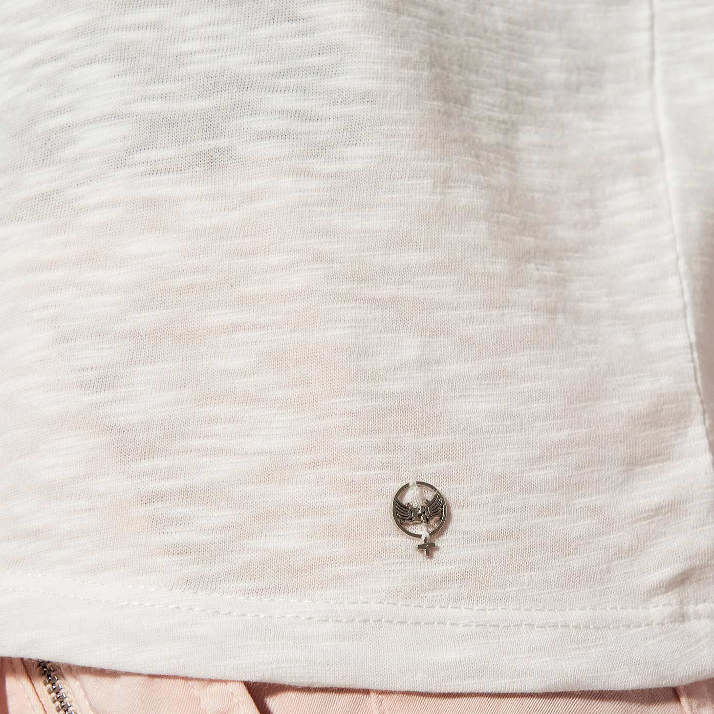 KOX    T-shirt blanc chiné femme