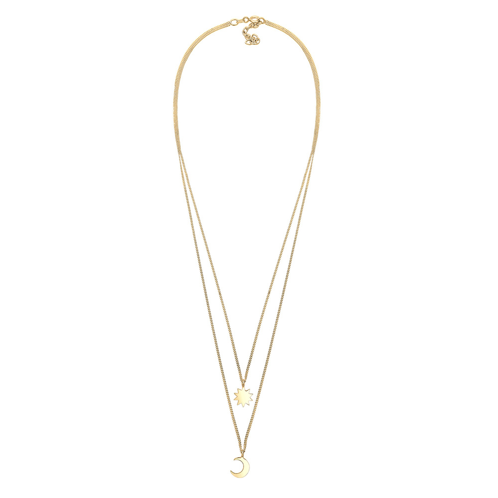 Elli Elli Collier Layer Halbmond Sonne Astro 925er Sterling Silber collier