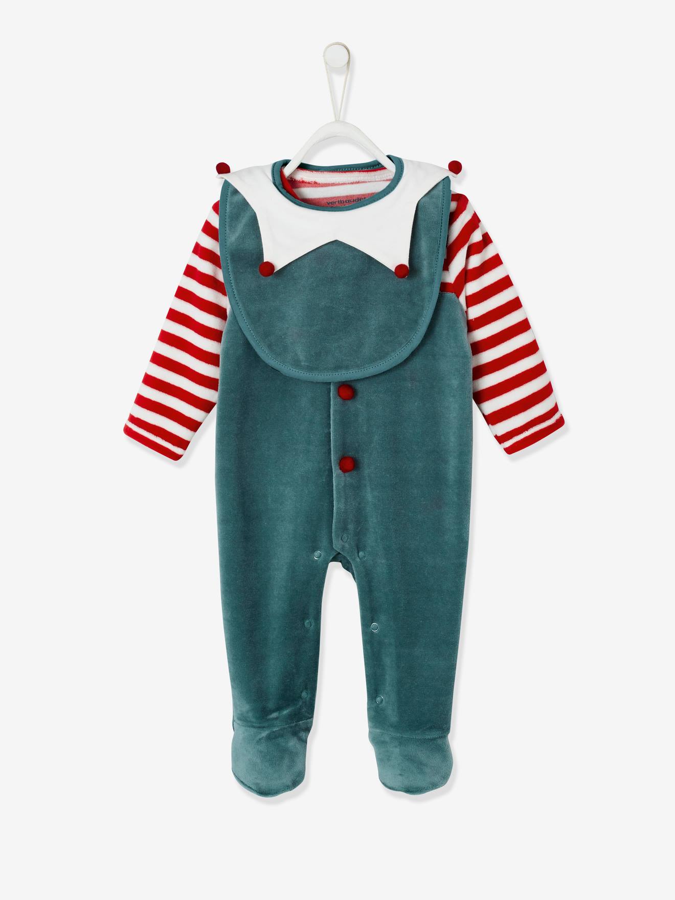 Vertbaudet Baby Weihnachts-Geschenkset: Strampler & Lätzchen - tanne