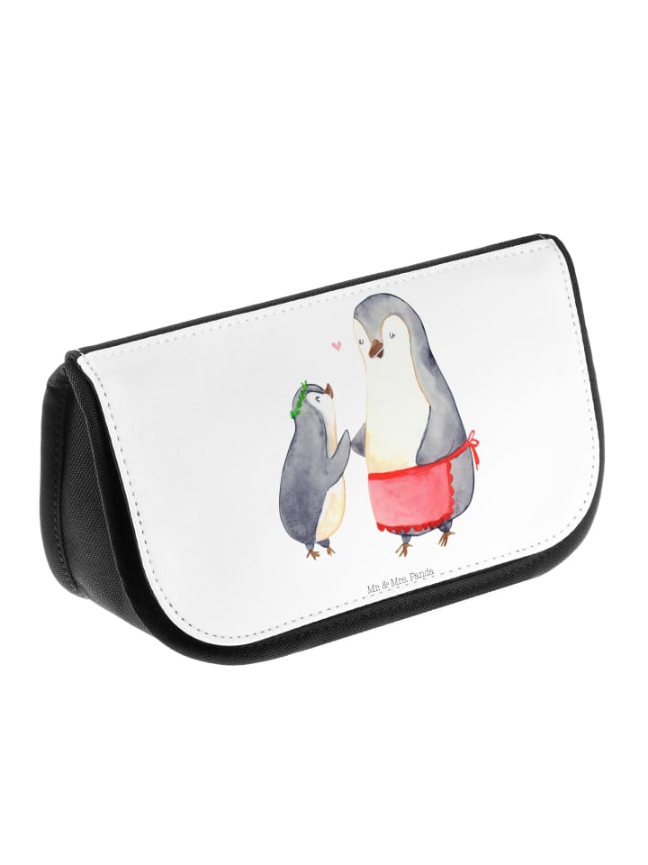 Mr. & Mrs. Panda Kosmetiktasche Pinguin mit Kind ohne Spruch in Weiß günstig kaufen onesize