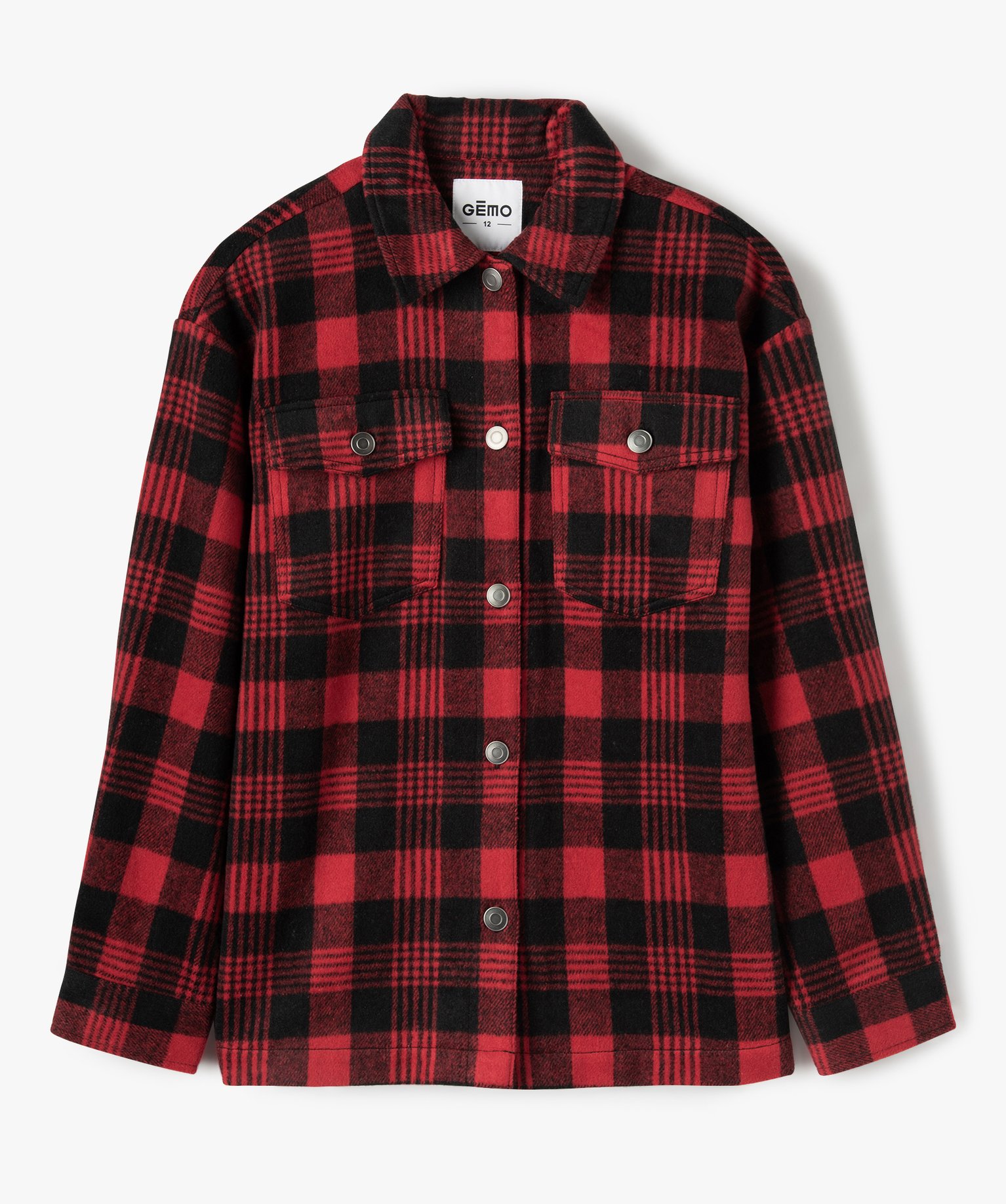 Veste fille faon chemise à carreaux | GEMO