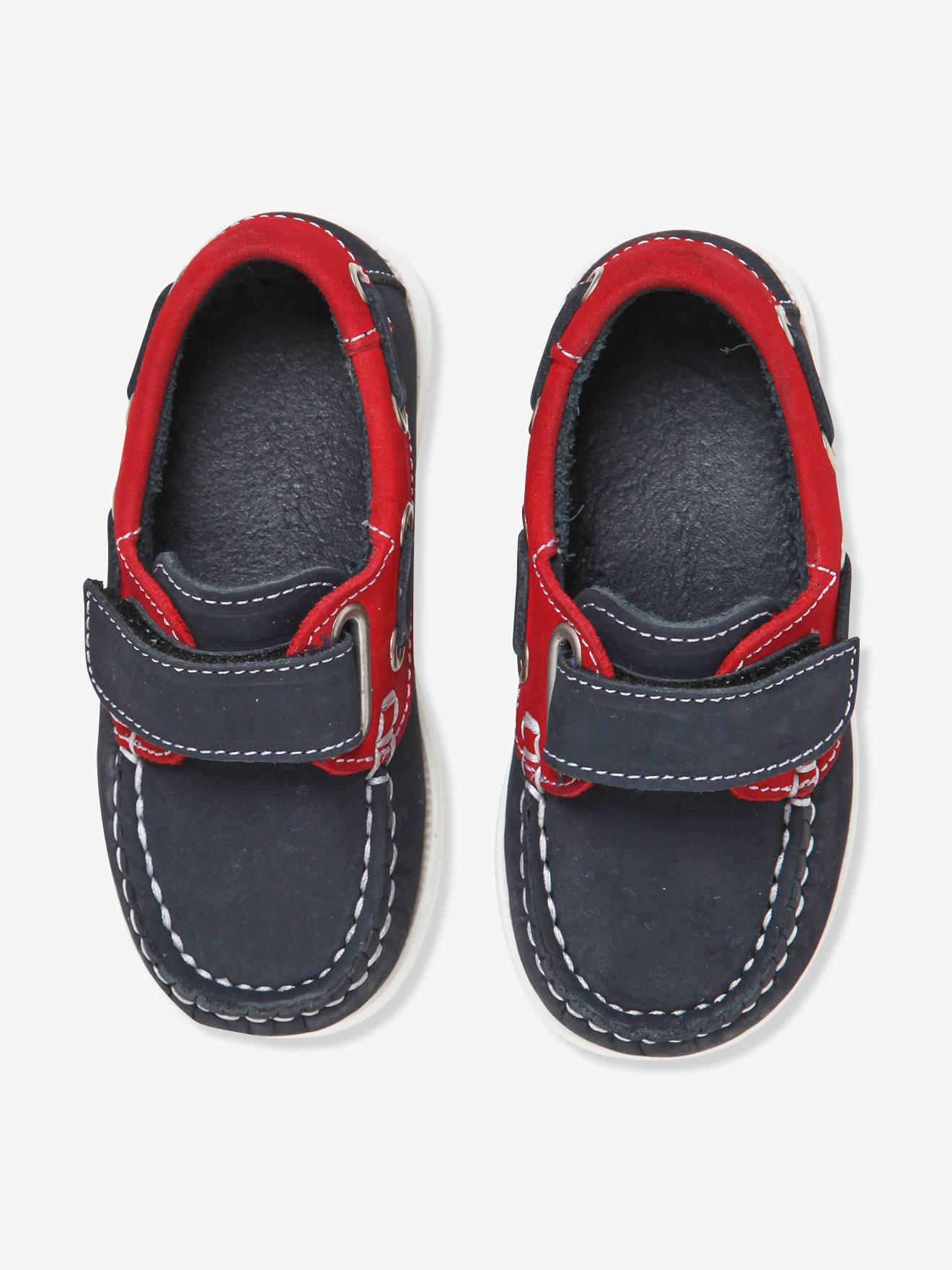 Chaussures bébé bateau en cuir marine